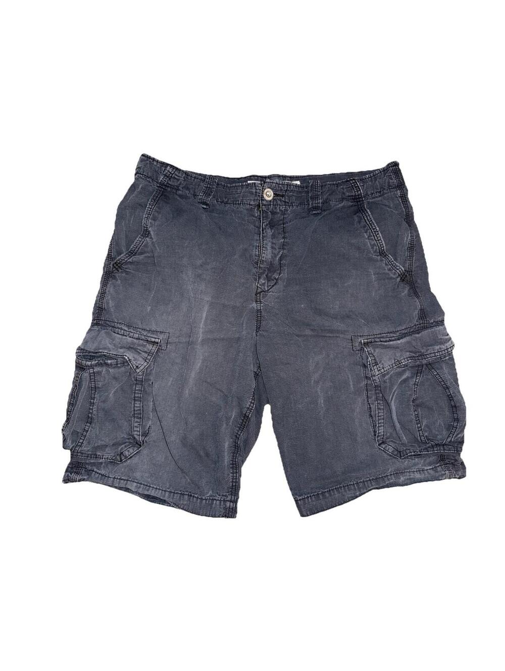 American Eagle Cargo Shorts Men’s 36 Navy Blue Y2K faded 10 inch inseam